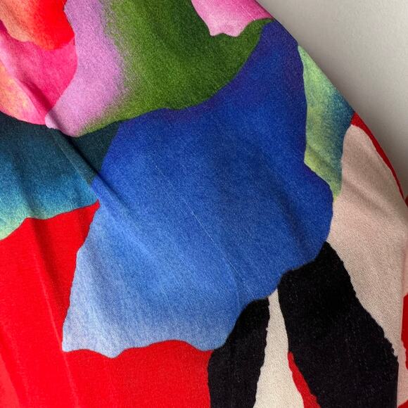 Farm Rio One Shoulder Multicolor Slim Floral Midi Dress Size XS - Picture 8 of 10